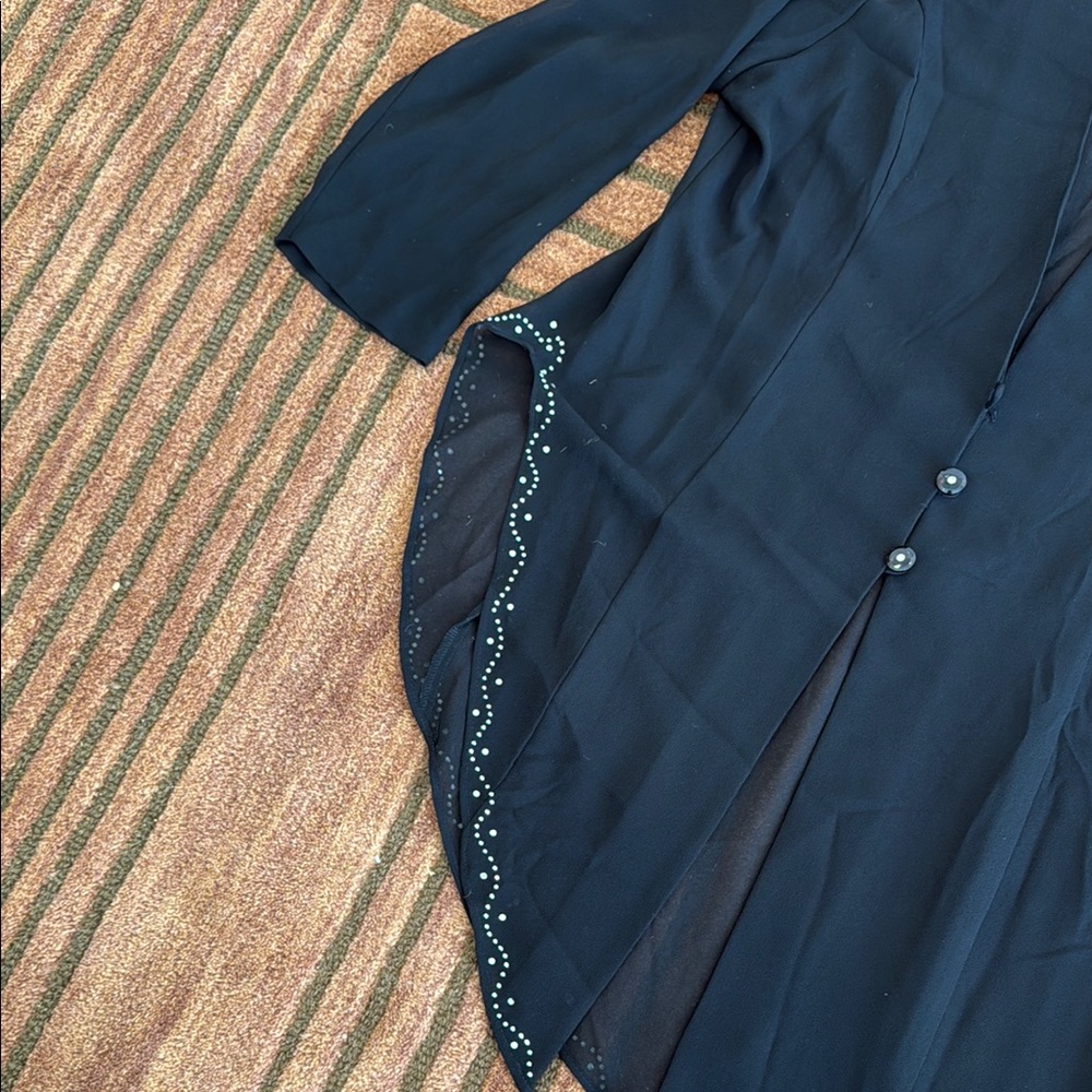 Black Blazer with Embellished Hem - Picture 3 of 8